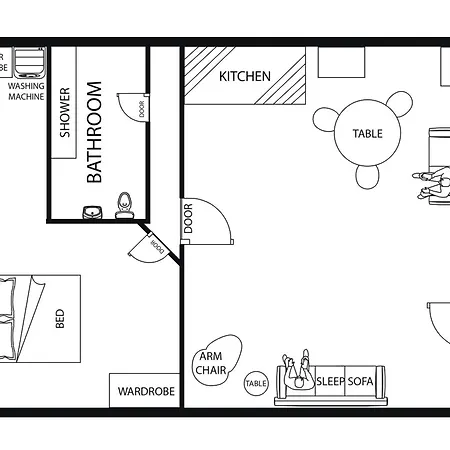 Modern, Flat With Workspace *