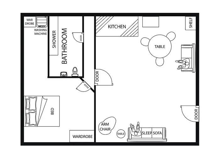 Modern, Flat With Workspace *